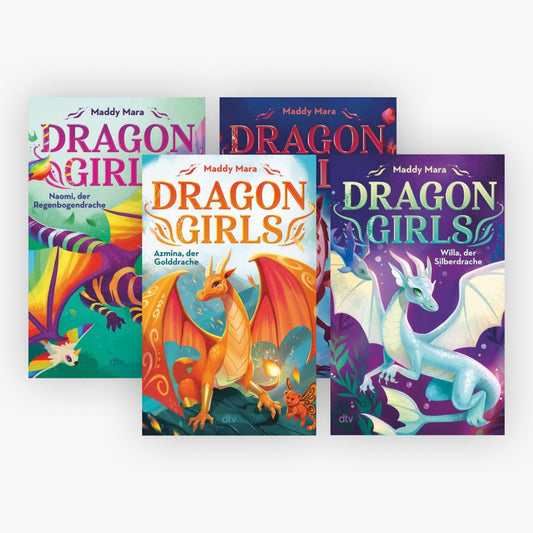 Die Dragon Girls-Reihe Band 1-4 plus 1 exklusives Postkartenset
