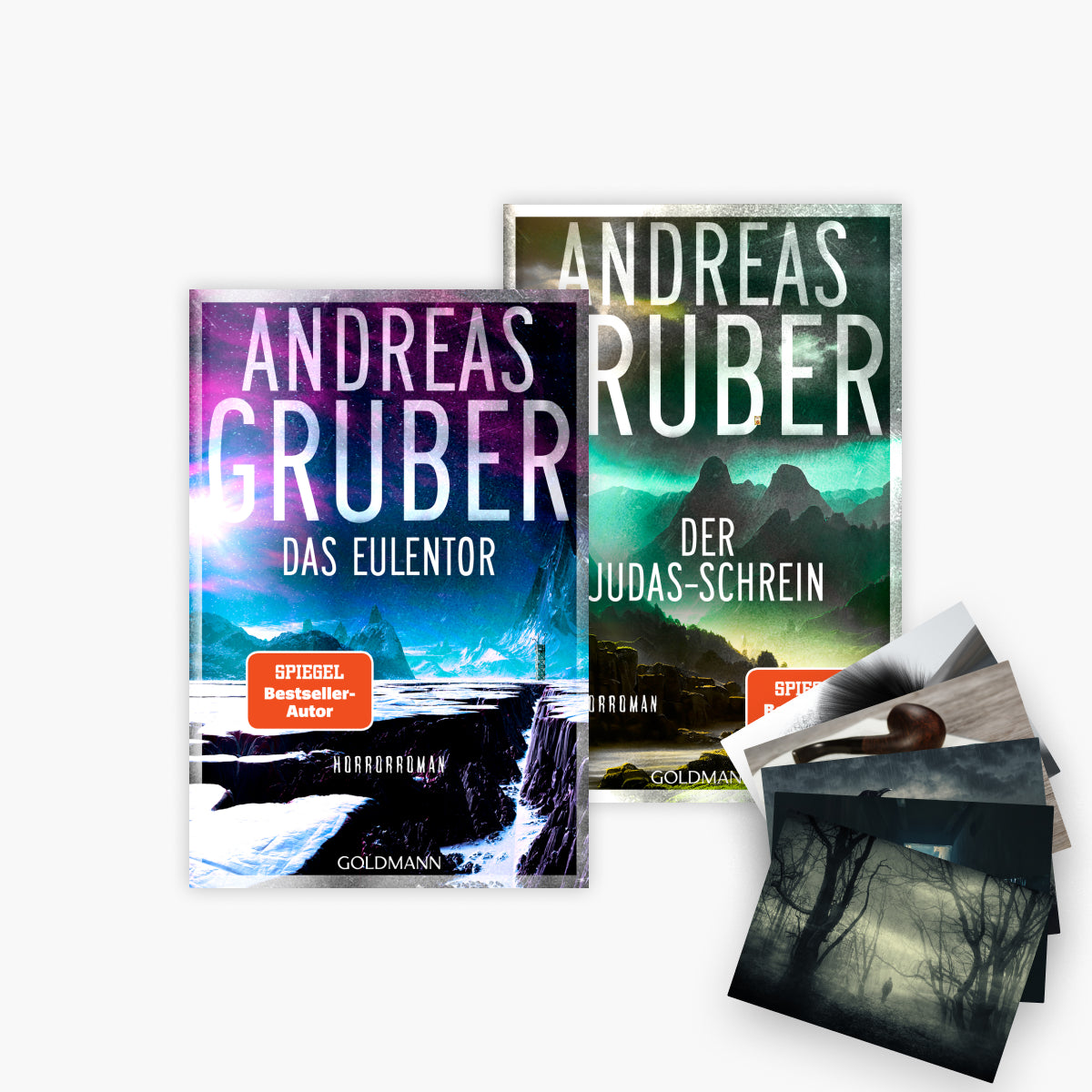 Das Andreas Gruber Thriller-Set: Das Eulentor + Der Judas-Schrein + 1 exklusives Postkartenset
