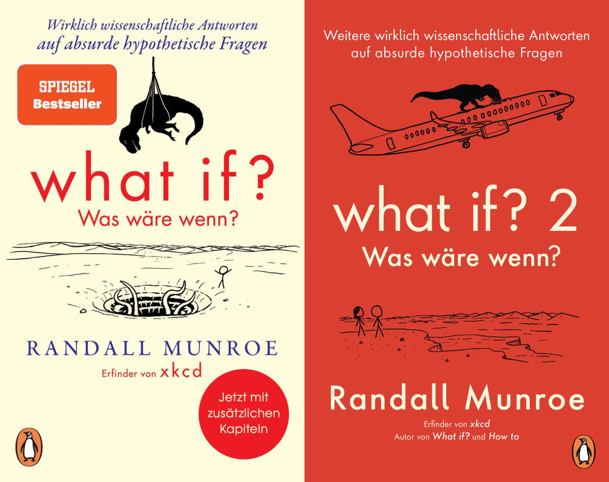 What if? Band 1+2 von Randall Munroe + 1 exklusives Postkartenset