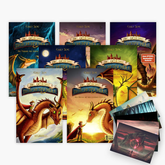 Die geheime Drachenschule 7 Bände + 1 exklusives Postkartenset