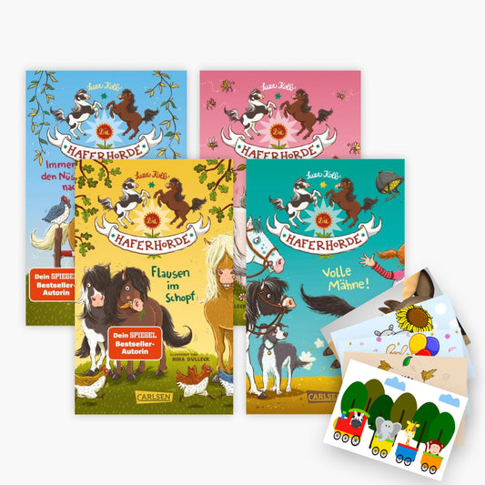 Die Haferhorde-Komplett-Set 4 Bände + 1 exklusives Postkartenset