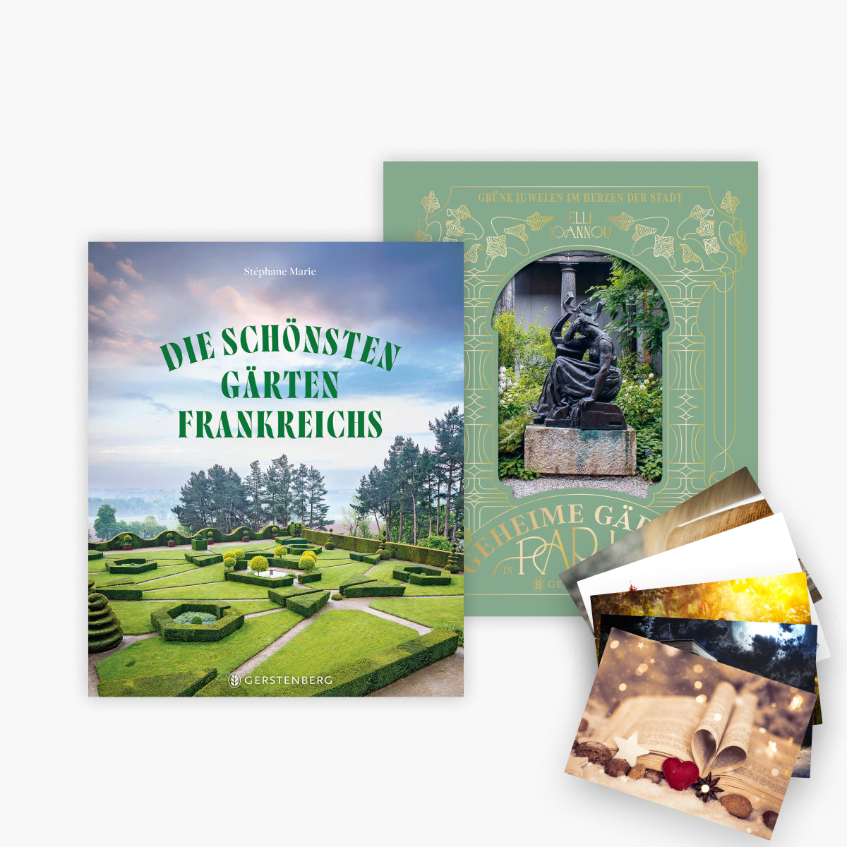 Buchset: Die schönsten Gärten Frankreichs + Geheime Gärten in Paris + 1 exklusive Postkartenset