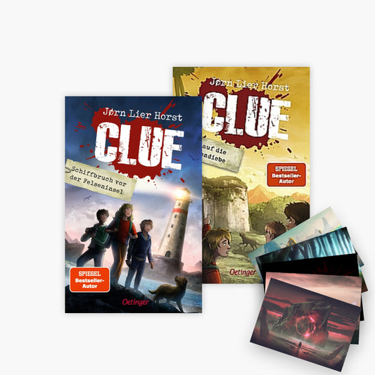 Das CLUE-Kinderdetektiv-Abenteuer-Set: Band 1 + 2 plus 1 exklusives Postkartenset