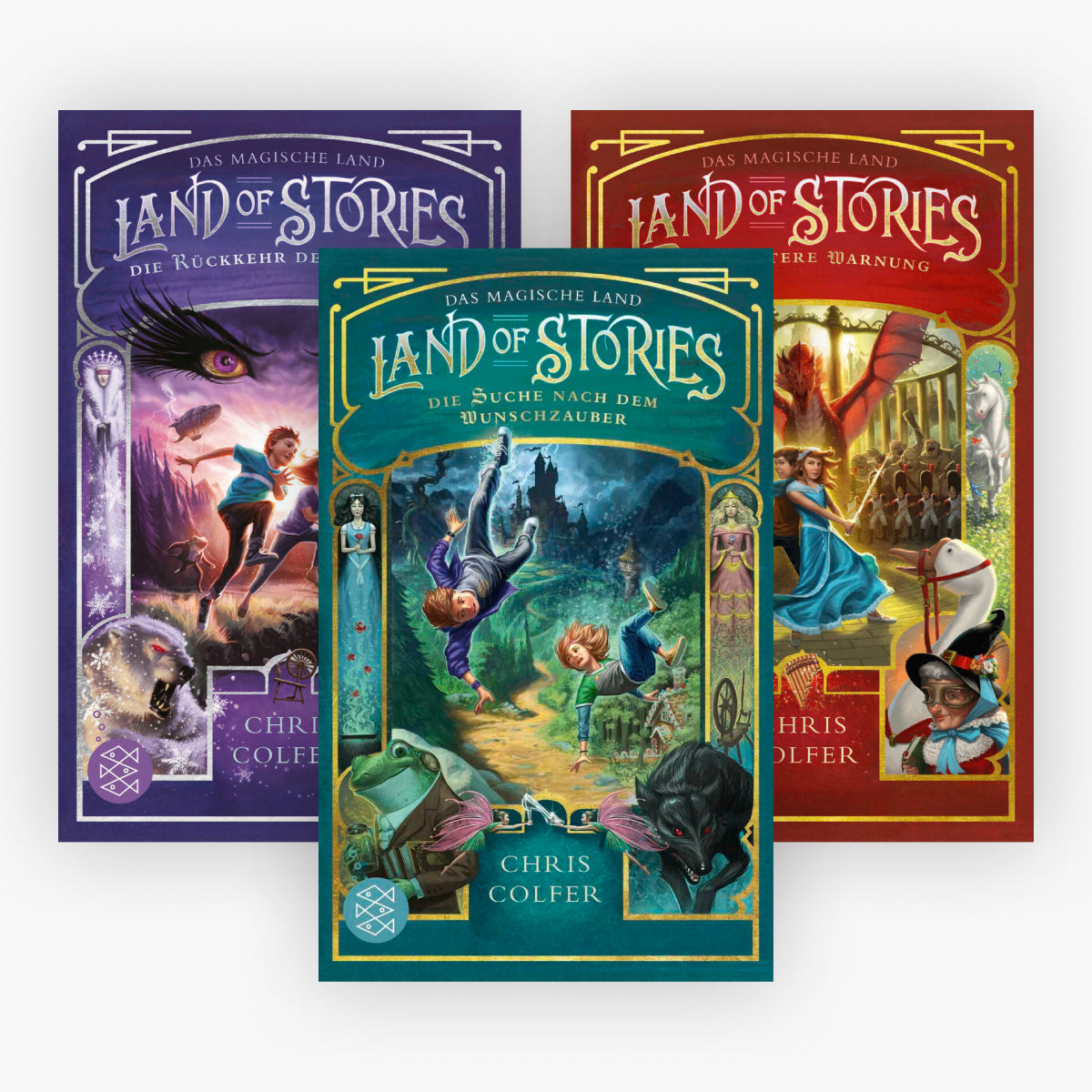 Die Land of Stories-Reihe Band 1-3 plus 1 exklusives Postkartenset