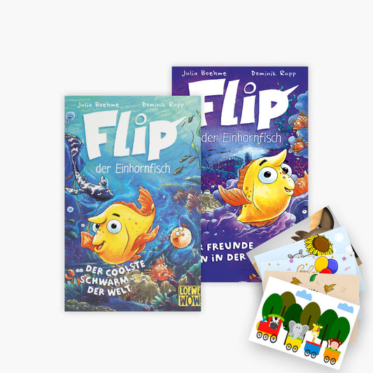 Flip, der Einhornfisch Band 1+2 plus 1 exklusives Postkartenset