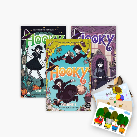 Die Hooky Hexenzwillinge Trilogie Band 1-3 plus 1 exklusives Postkartenset