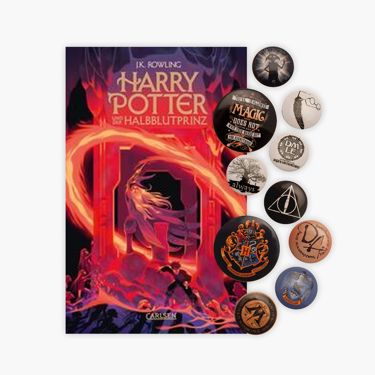 Harry Potter und der Halbblutprinz in der Neuausgabe + 1 original Button