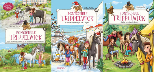 Ponyschule Trippelwick: 4 Bände in 3 Büchern + 1 exklusives Postkartenset