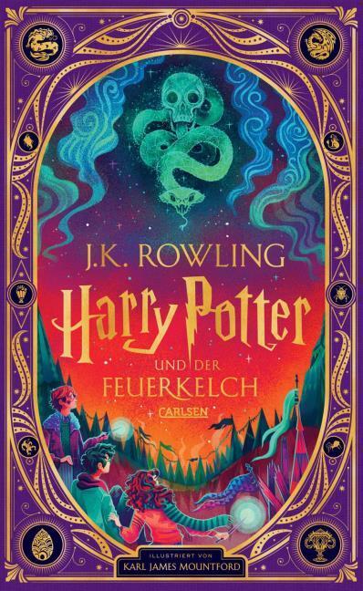 Harry Potter und der Feuerkelch: farbig illustrierte Prachtausgabe mit Goldprägung und Pop-Up-Elementen + 1 original Harry Potter Button