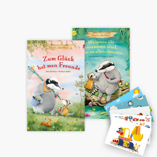 Das Wassili Waschbär-Set: 2 Bände + 1 exklusives Postkartenset
