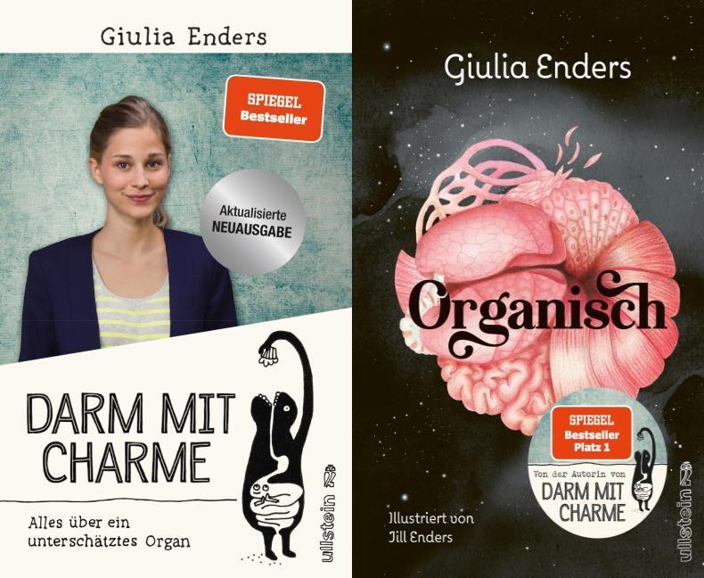 Giulia Enders Buchset – Darm mit Charme Neuauflage & Organisch – Bestseller Set Gesundheit Ernährung Mikrobiom Verdauung – 2 lehrreiche Bücher inkl. Lesezeichen – Humorvoll & wissenschaftlich erklärt