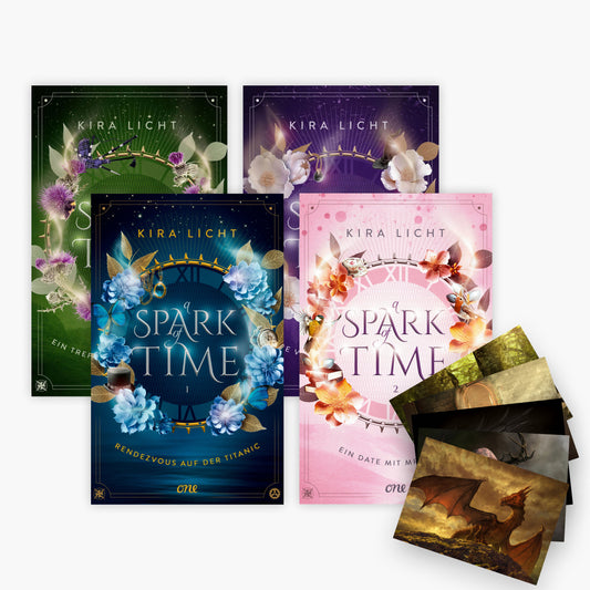 Die A Spark of Time-Reihe Band 1-4 plus 1 exklusives Postkartenset