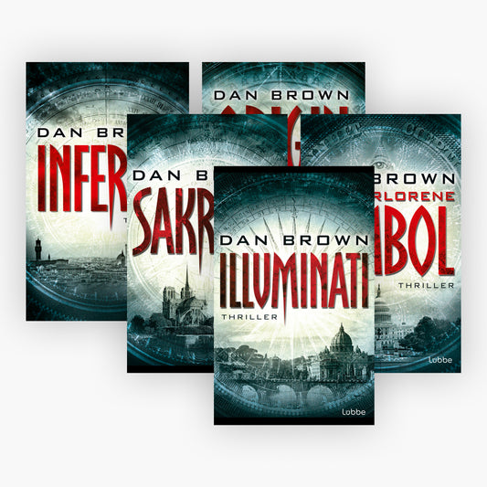 Die Robert Langdon-Reihe Band 1-5 plus 1 exklusives Postkartenset