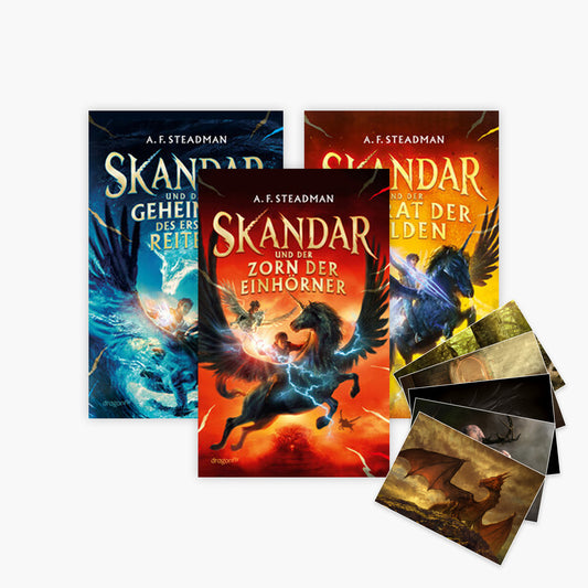 Die Skandar-Reihe Band 1-3 plus 1 exklusives Postkartenset