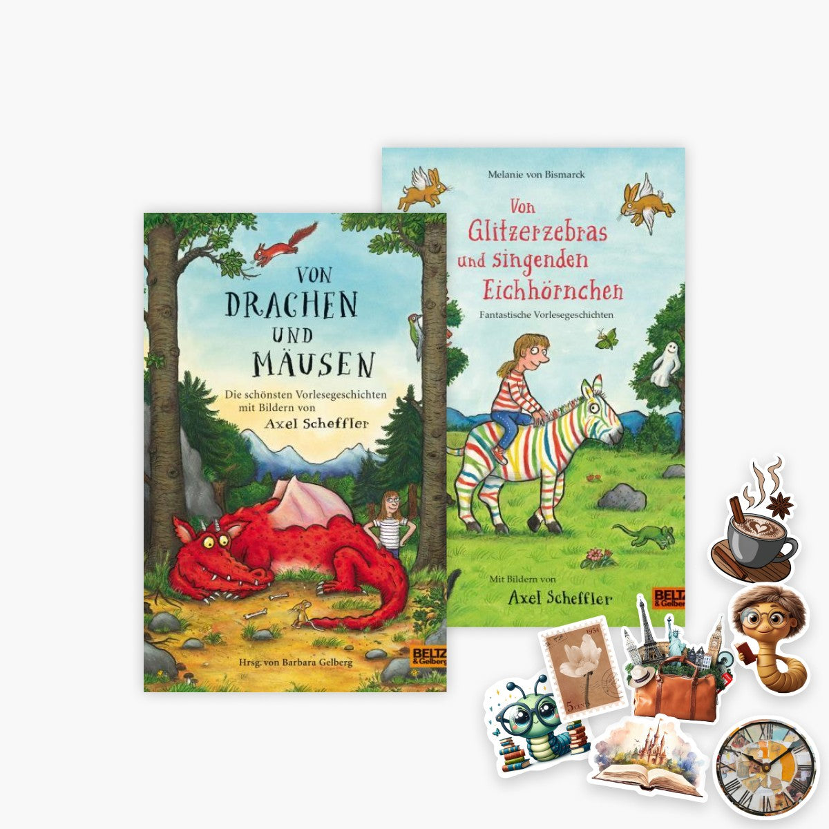 2 Bezaubernde Kinderbuch-Klassiker von Axel Scheffler + exklusivem Stickerset