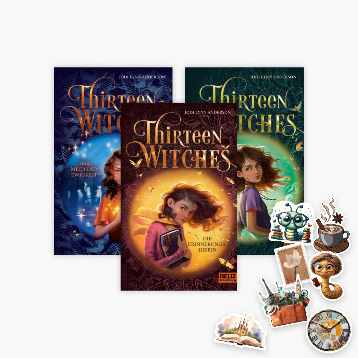 Die Thirteen Witches-Reihe Band 1-3 plus 1 exklusives Stickerset
