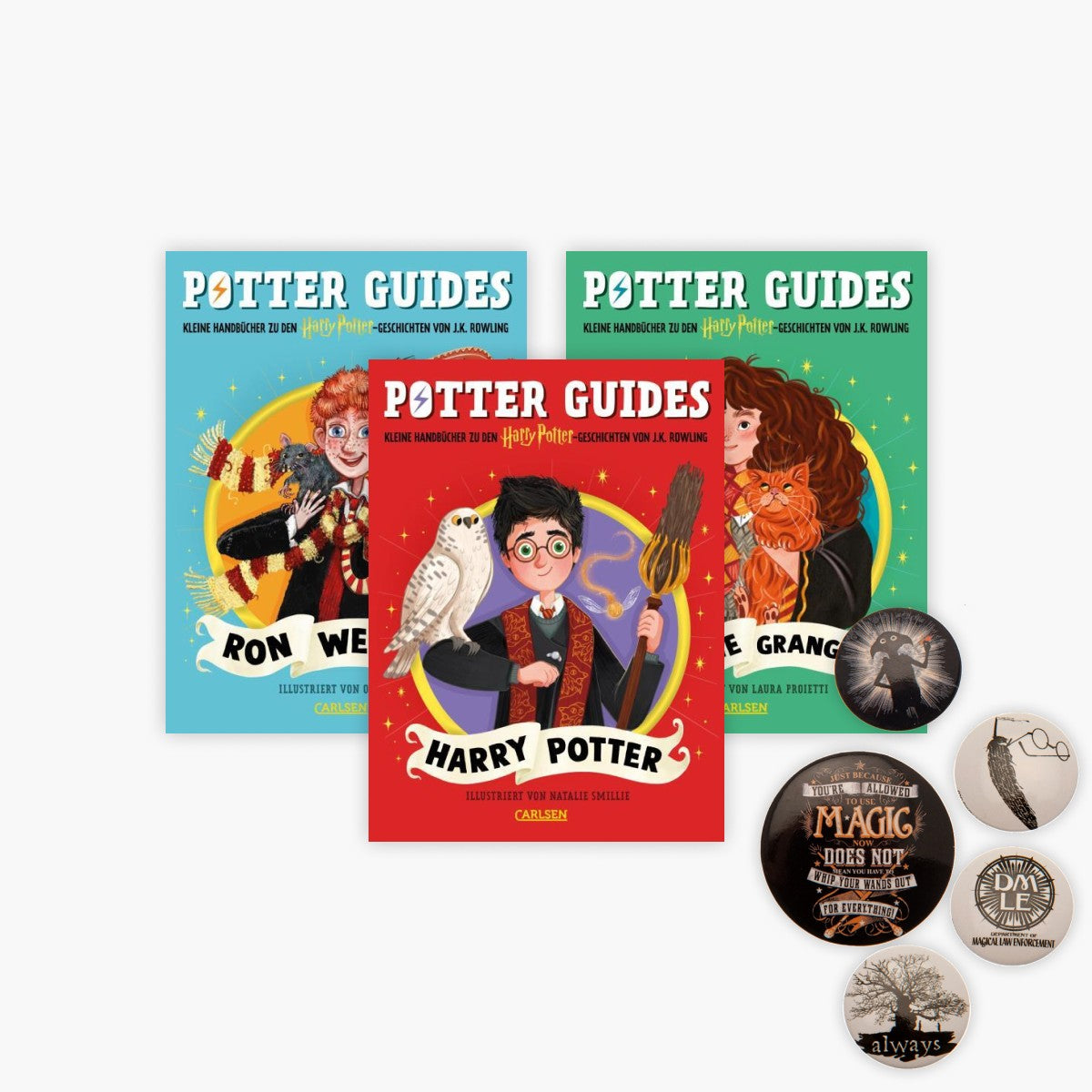 Das Harry Potter Guide-Set: Harry, Ron und Hermine + 1 original Harry Potter Button