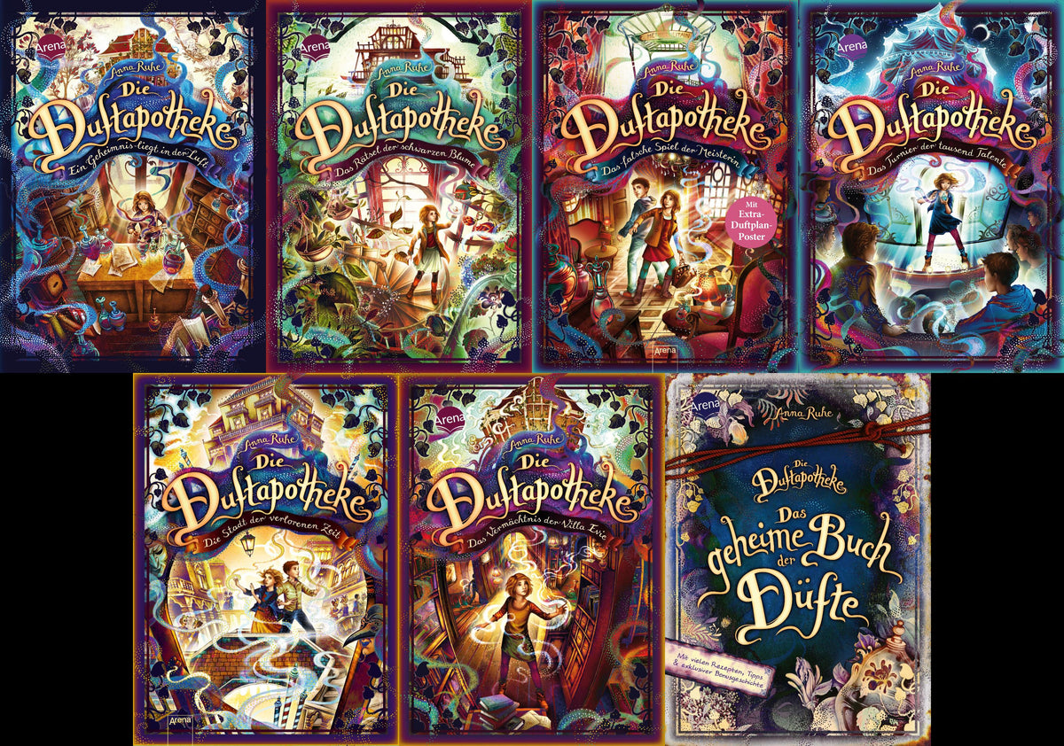 Die Duftapotheke Band 1-6 + Das geheime Buch der Düfte von Anna Ruhe + 1 exklusives Postkartenset