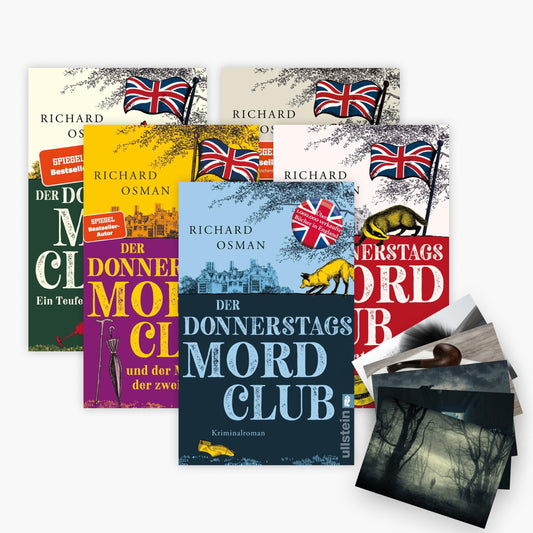Der Donnerstagsmordclub Band 1-5 plus 1 exklusives Postkartenset