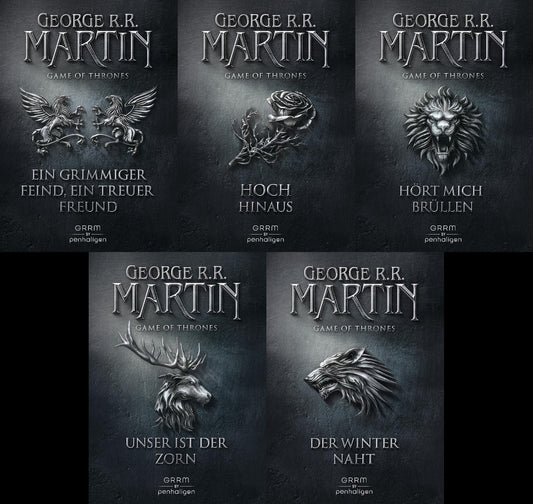 Die Game of Thrones-Serie Band 1-5 plus 1 exklusives Stammbaumplakat