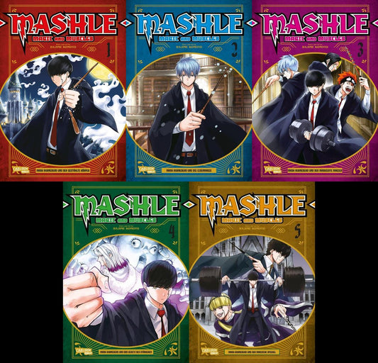 Mashle: Magic and Muscles Band 1-5 plus 1 exklusives Postkartenset