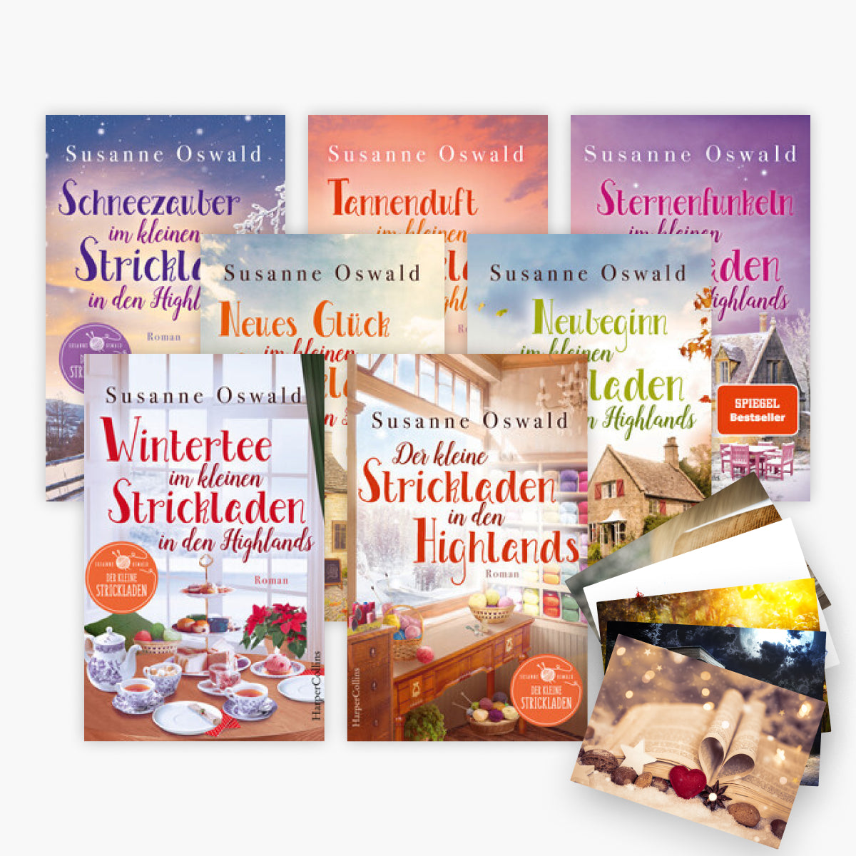 Der kleine Strickladen in den Highlands Band 1-7 plus 1 exklusives Postkartenset