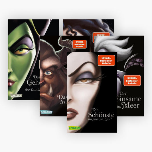 Die Disney Villains Band 1-5 im Taschenbuchformat + 1 exklusives Postkartenset