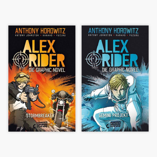 Die Alex Rider Graphic Novels Band 1+2 plus 1 exklusives Postkartenset