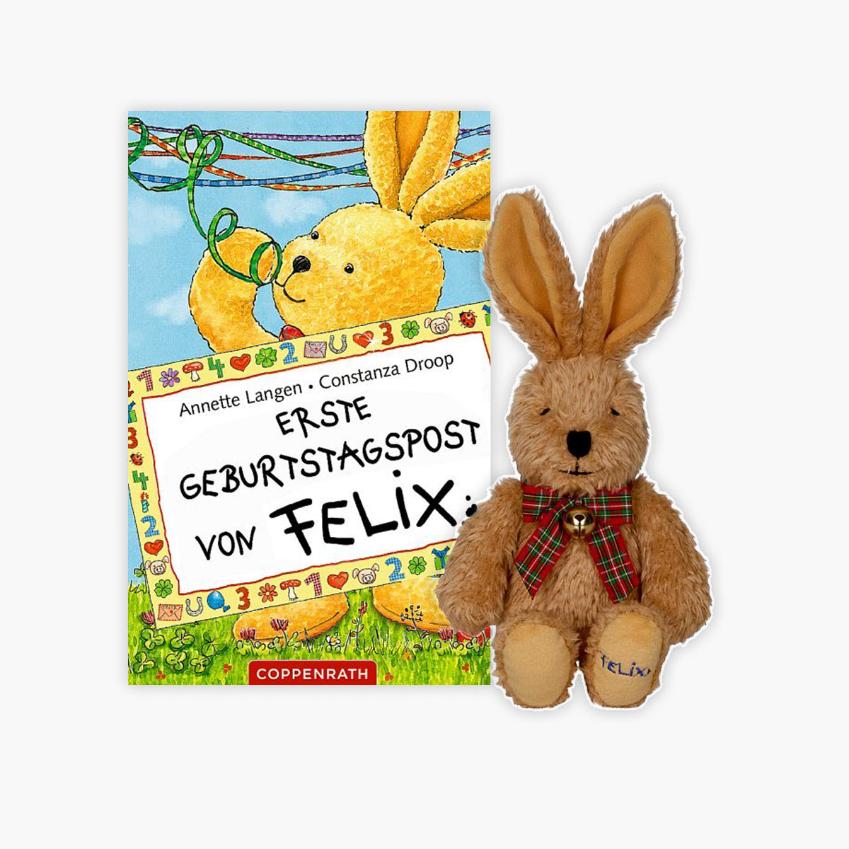 Erste Geburtstagspost für Felix + Plüsch-Felix + 1 exklusives Postkartenset