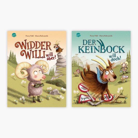 Widder Willi will aber + Der Keinbock will doch + 1 exklusives Postkartenset