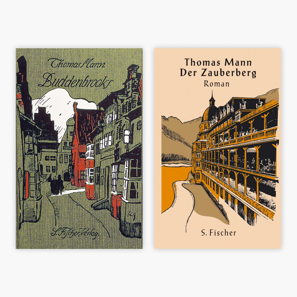 Buddenbrooks + Der Zauberberg + 1 exklusives Postkartenset