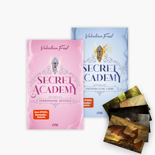 Die Secret Academy-Reihe Band 1+2 plus 1 exklusives Postkartenset