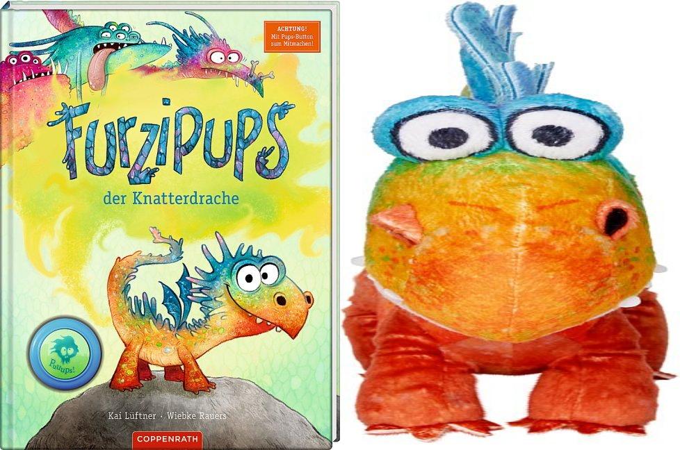 Furzipups, der Knatterdrache + Plüschie mit Sound + 1 exklusives Postkartenset