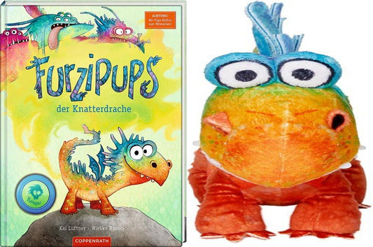 Furzipups, der Knatterdrache + Plüschie mit Sound + 1 exklusives Postkartenset