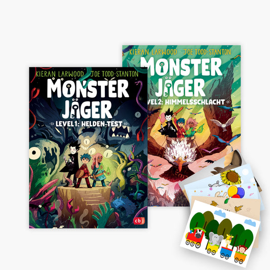 Die Monsterjäger-Reihe Band 1+2 plus 1 exklusives Postkartenset