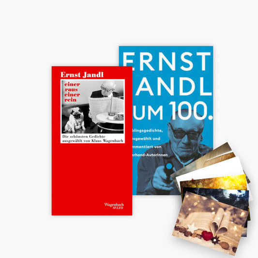 Ernst Jandl Lyrik-Bundle: Einer raus einer rein + Ernst Jandl zum 100 + 1 exklusives Postkartenset
