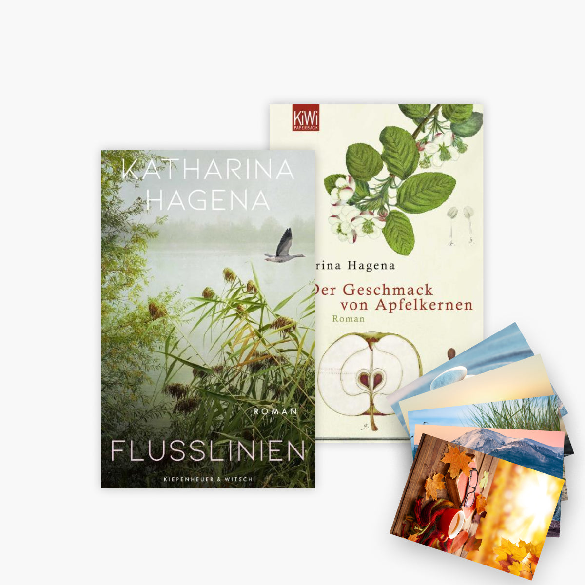Der Geschmack von Apfelkernen + Flusslinien + 1 exklusives Postkartenset