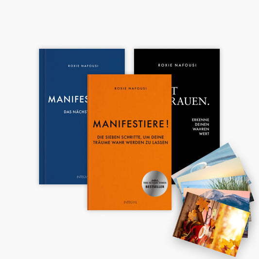 Manifestiere, die sieben Schritte + Manifestiere , das nächste Level + Selbstvertrauen + 1 exklusives Postkartenset