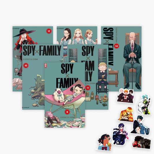 Spy x Family-Reihe Band 9-14 plus 1 exklusiver Stickerset