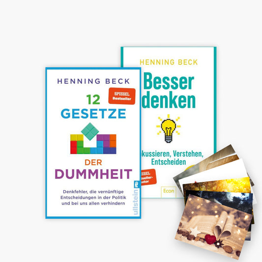12 Gesetze der Dummheit + Besser denken + 1 exklusives Postkartenset