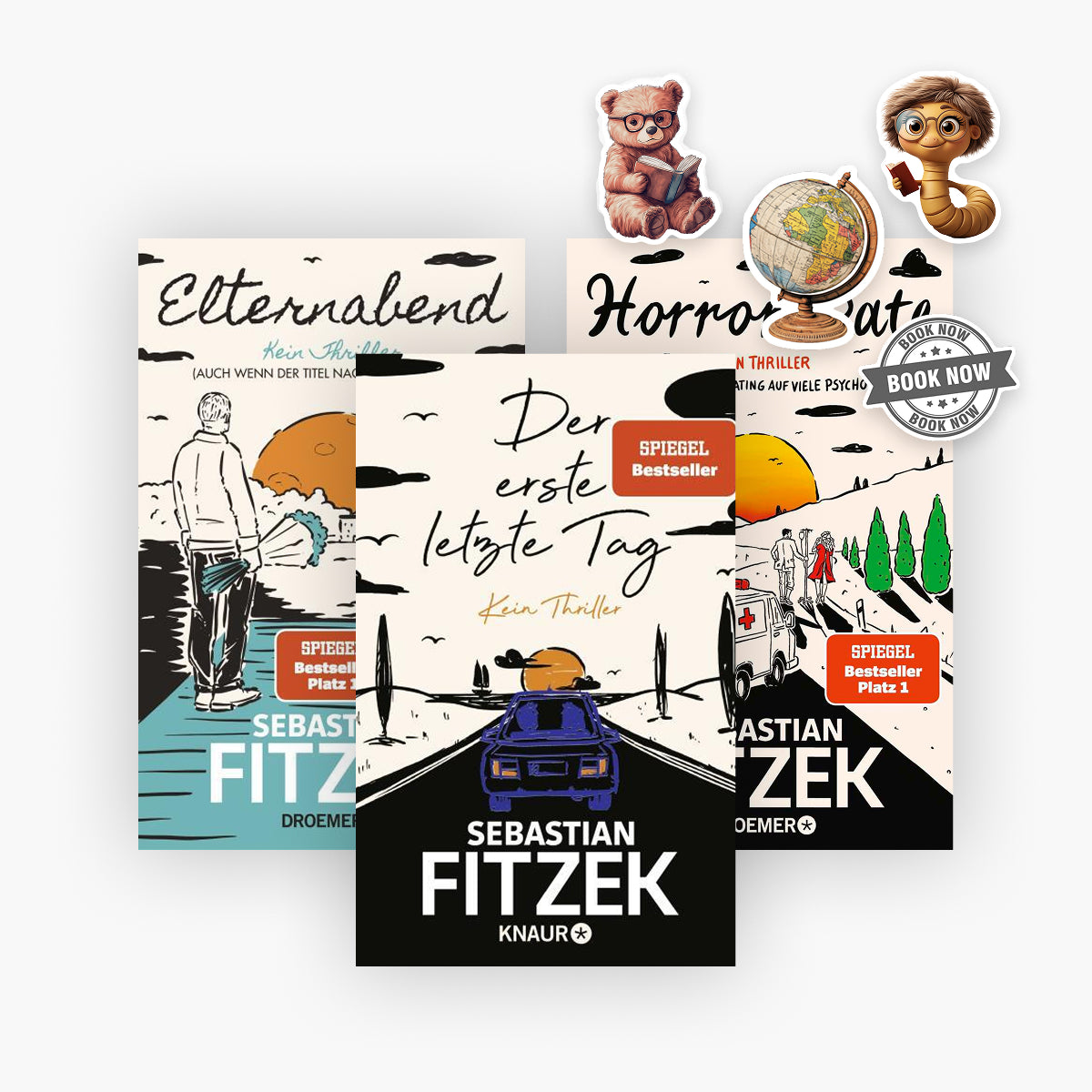 Der erste letzte Tag + Elternabend + Horror-Date von Sebastian Fitzek + 1 exklusives Stickerset