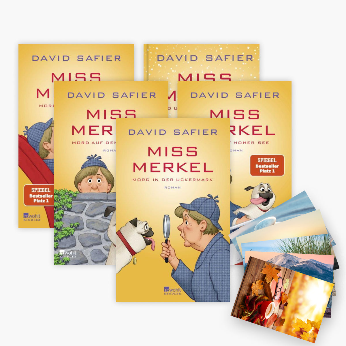 Das Miss Merkel Krimi-Set Band 1-5 plus 1 exklusives Postkartenset
