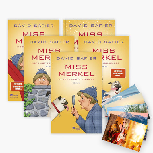 Das Miss Merkel Krimi-Set Band 1-5 plus 1 exklusives Postkartenset