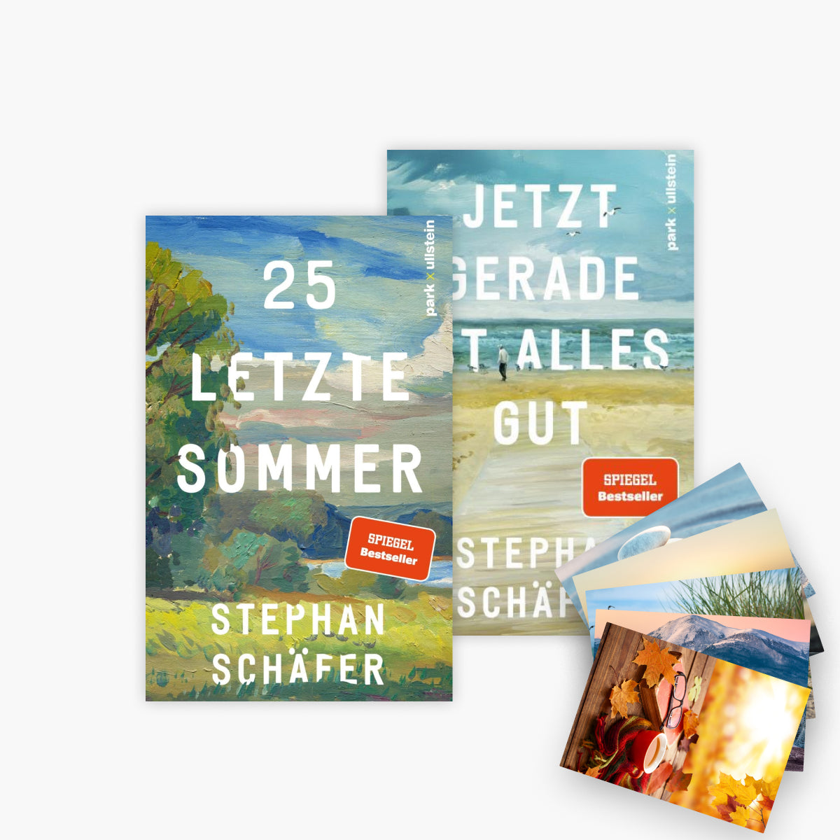Das Stephan Schäfer Buch-Set 25 letzte Sommer + Jetzt gerade ist alles gut plus 1exklusives Postkartenset