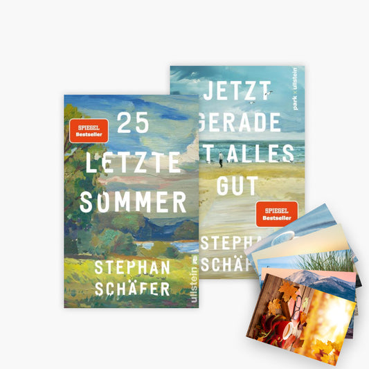 Das Stephan Schäfer Buch-Set 25 letzte Sommer + Jetzt gerade ist alles gut plus 1exklusives Postkartenset