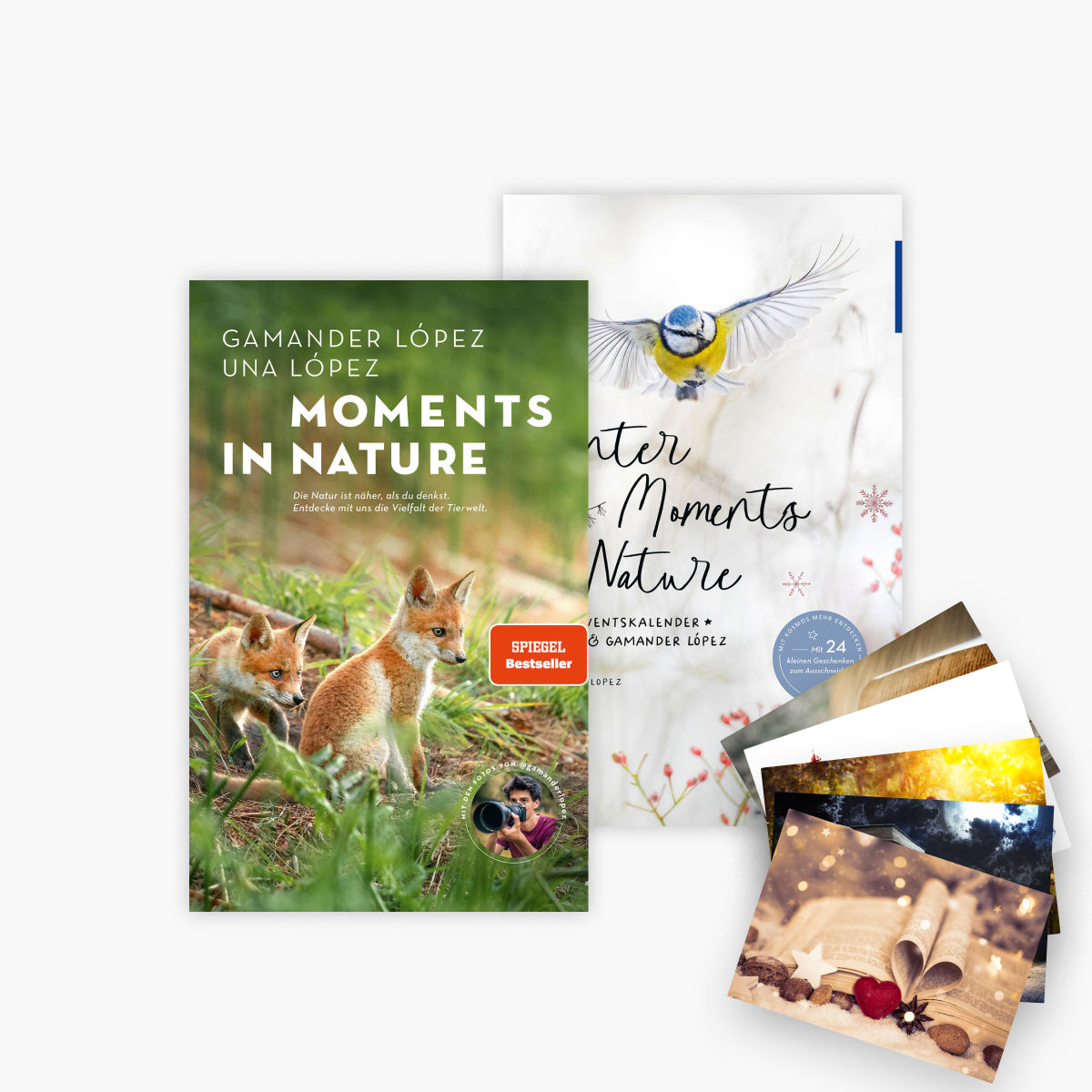 Naturerlebnis Bücher-Set: Moments in Nature + Winter Moments plus 1 exklusives Postkartenset