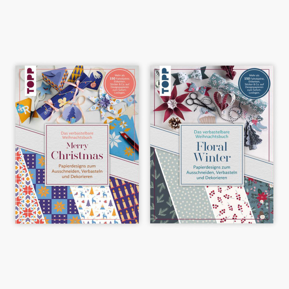 2 verbastelbare Weihnachtsbücher im Set + 1 exklusives Postkartenset