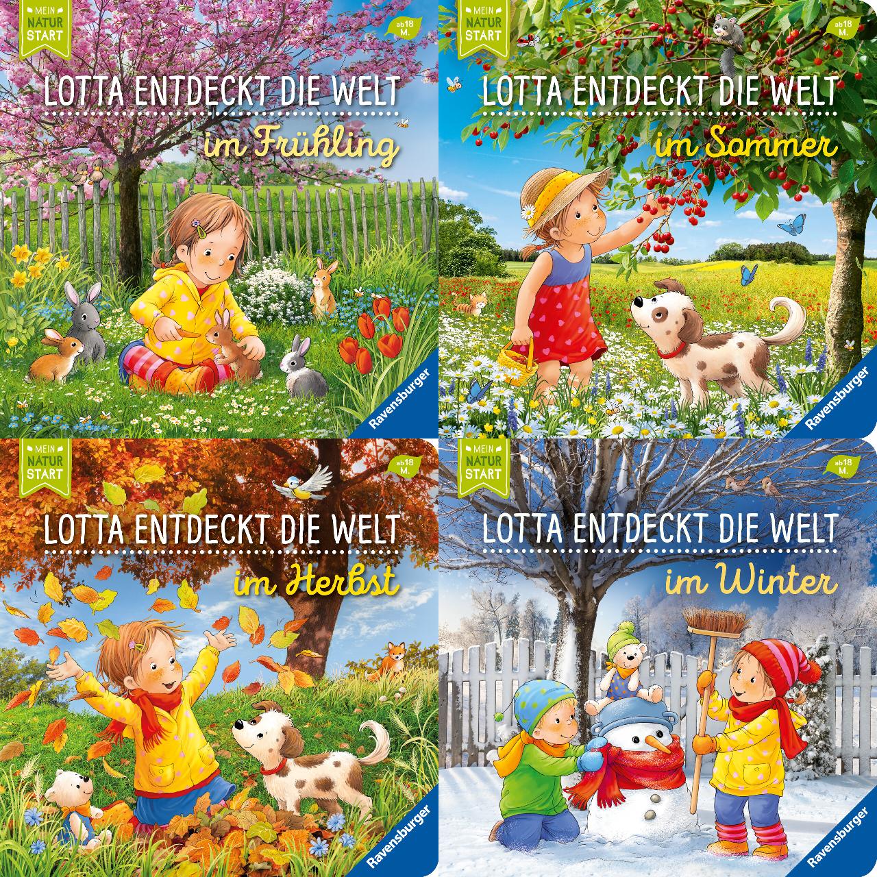 Lotta entdeckt die Welt im Frühling / Sommer / Herbst und Winter + 1 exklusives Postkartenset