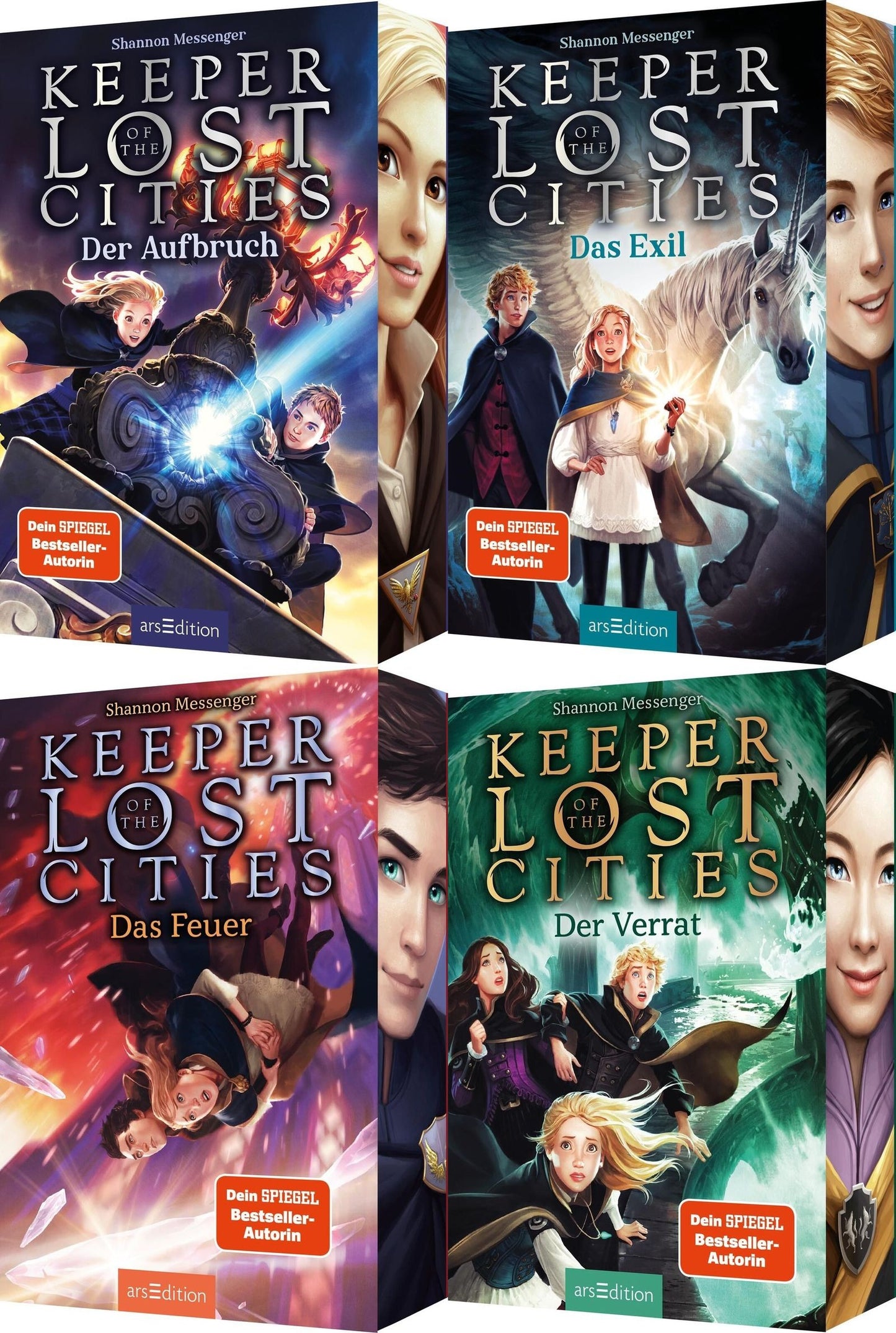 Die Keeper of the Lost Cities-Reihe im Taschenbuchformat Band 1-4 plus 1 exklusives Postkartenset
