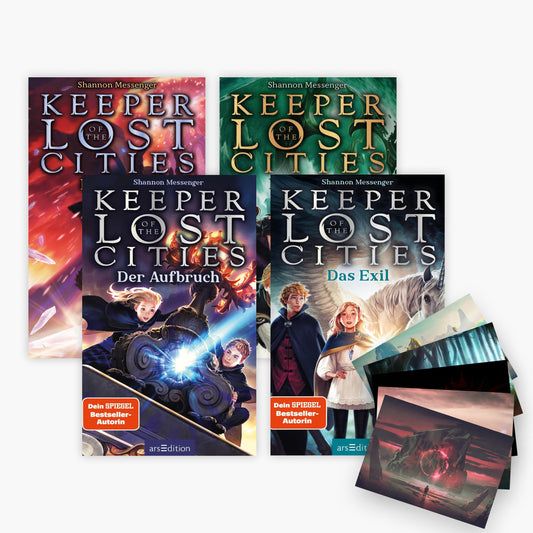 Die Keeper of the Lost Cities-Reihe im Taschenbuchformat Band 1-4 plus 1 exklusives Postkartenset